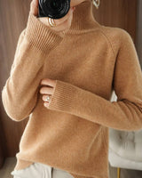 Damen Kaschmir Rollkragenpullover in Gold