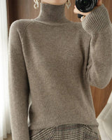 Damen Kaschmir Rollkragenpullover in Camel