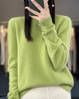 Kirsten | Damen Klassischer Strickpullover mit Langarm in Fruchtgrün