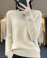 Kirsten | Damen Klassischer Strickpullover mit Langarm in Beige