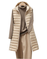 Aya - Die kuschelige und modische wattierte Jacke mit Kapuze in Beige