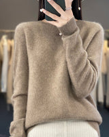 Kirsten | Damen Klassischer Strickpullover mit Langarm in Camel