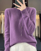 Kirsten | Damen Klassischer Strickpullover mit Langarm in Violett