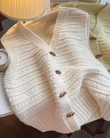 Filomena | Ärmellose Strickjacke in Beige