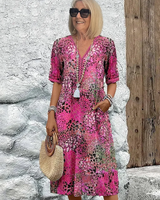 Harper – Elegantes Midikleid mit Blumenmuster in Rosa