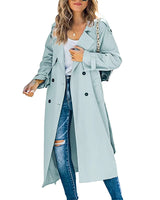 Beatrice | Damen Lässiger Trenchcoat mit Knöpfen in Hellblau