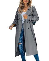 Damen langer Trenchcoat in Grau