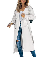 Beatrice | Damen Lässiger Trenchcoat mit Knöpfen in Weiß