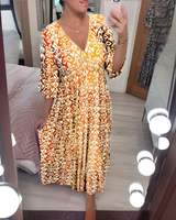 Lillia - Boho Bedrucktes Kleid in Gelb (Fast ausverkauft)