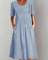 Lorelei™ | Gestreiftes Sommerkleid in Blau