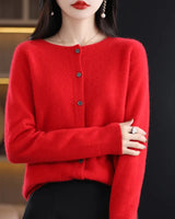VIVIENNE I WARME GEMÜTLICHE STRICKJACKE in Rot