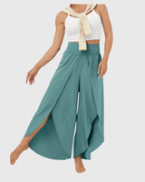 Magdalena | Damen Weit geschnittene Boho-Hose mit Schlitzdesign in Hellblau