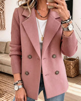 Winchell - Stylische Herbst Jacke Mit Gestrickten Ärmeln in Rosa