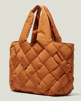 Gesteppte Damen-Shopper-Tasche aus Canvas - Sara in Karamell