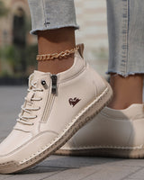 Bettina  | Damen Bequeme Schnürschuhe mit Reißverschluss in Rosa