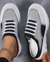 Schicke und atmungsaktive Damen Slip-On Mesh Sneakers in Schwarz