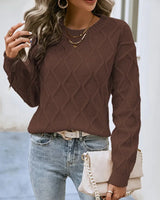 Hanneli | Gestrickter Pullover in Braun