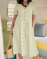 Briar - Müheloses Knopfkleid in Beige