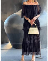 Mabeline - Geschichtetes Breeze Kleid in Schwarz (Fast ausverkauft)