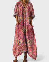 Chathumi - Elegantes Kleid Mit Aufdruck in Rosa
