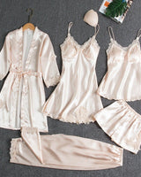 Sorelle | Fünfteiliges Loungewear-Set in eleganter Ausführung in Champagner