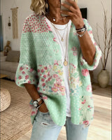 Stevena – Pullover Mit Elegantem Blumenmuster in Hellgrün