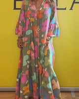 Blumentraum | Lässiges Maxikleid in Grün