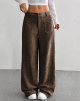Damen Freizeit-Hochbundhose – Lockere Passform für ultimativen Komfort und Stil in Kaffee