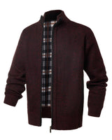 Strickjacke mit Reißverschluss und Stehkragen – Joshua in Rot
