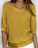 Leonie - Moderner Pullover mit Rundhalsausschnitt in Gelb