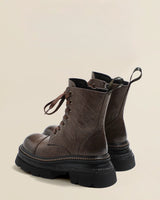 Halbhohe Schnürstiefel für Damen - Vianey in Braun
