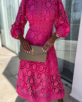 Noor - Romantisches Spitzenkleid in Rosa