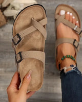 Bette – Lässige Sandale Mit Schnallenriemen in Khaki