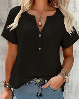 Tara | Elegante Bluse mit V-Ausschnitt in Schwarz