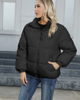Kallena – Winddichte, Gesteppte, Warme Jacke in Schwarz
