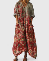 Chathumi - Elegantes Kleid Mit Aufdruck in Rot