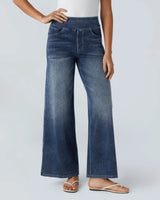 Vira | Damen Elastische Hose Zeitlos Komfort Elegant in Dunkelblau