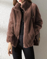 Damen warme Jacke in Braun