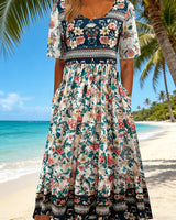 Jeeni – Kurzärmeliges Kleid Mit Blumenmuster in Weiß