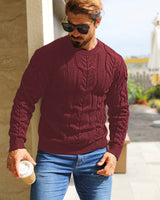 Bavon - Lässiger Gestreifter Pullover in Burgund