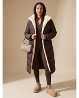 Eileen | Damen Puffer Winterjacke mit Wende Design und Wärme in Braun