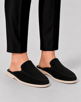 Elegante Herren Loafer Mit Offener Ferse in Schwarz