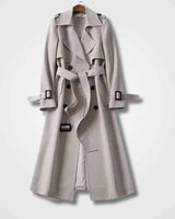 Eleganter Damen-Trenchcoat mit Gürtel in Grau