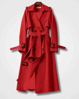 Eleganter Damen-Trenchcoat mit Gürtel in Rot