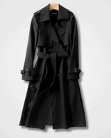 Eleganter Damen-Trenchcoat mit Gürtel in Schwarz