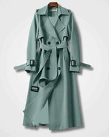 Eleganter Damen-Trenchcoat mit Gürtel in Grün