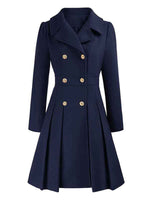 Damen eleganter Wintermantel in Marineblau