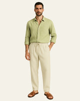 Elegantes Herren Hemd-Hosen Set in Minzgrün