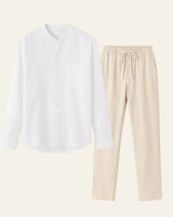 Elegantes Herren Hemd-Hosen Set in Weiß