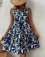 Elena | Damen Sommerkleid Luftig Leicht Feminin Sommer in Blau
